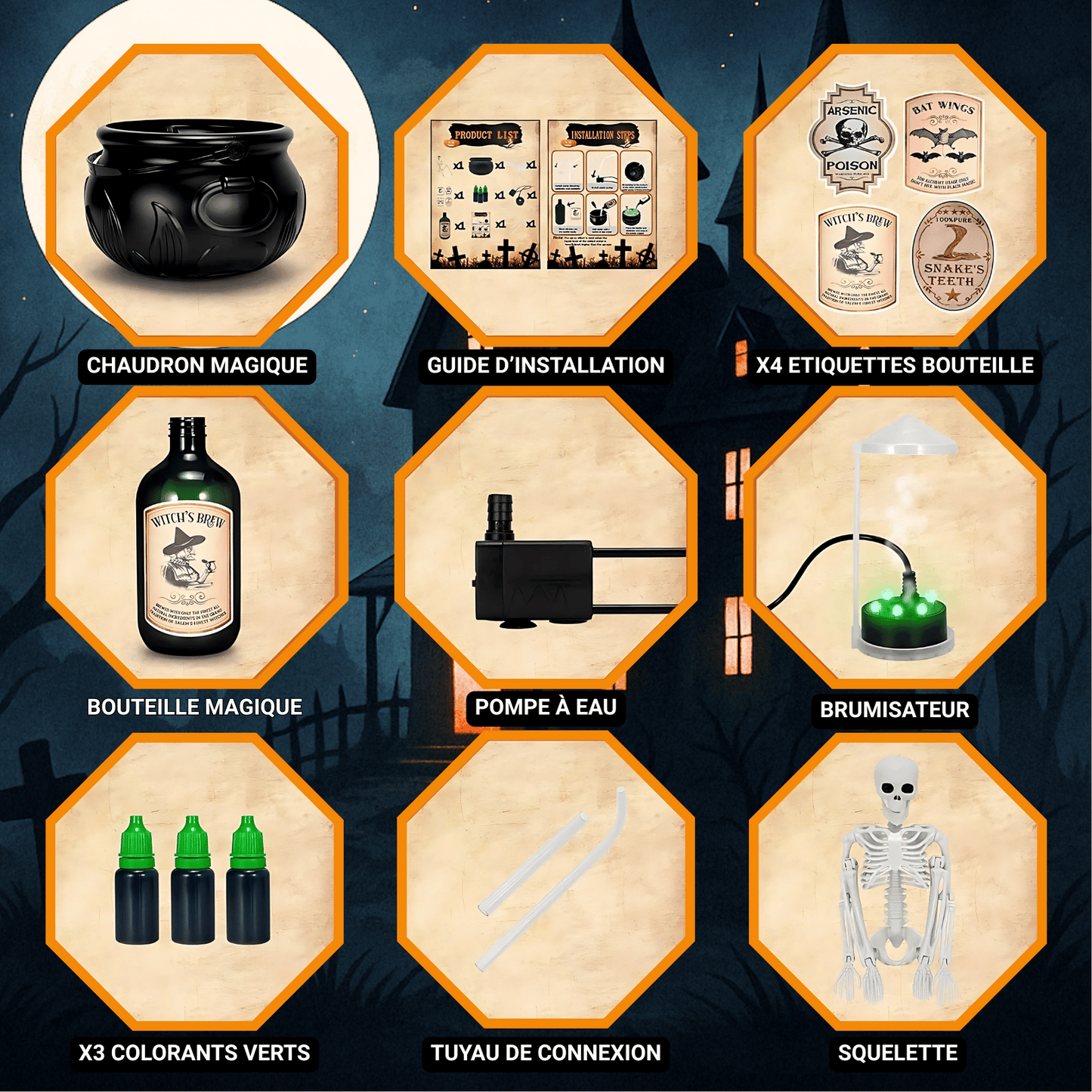 EspritHalloween™ - Chaudron magique (kit complet)